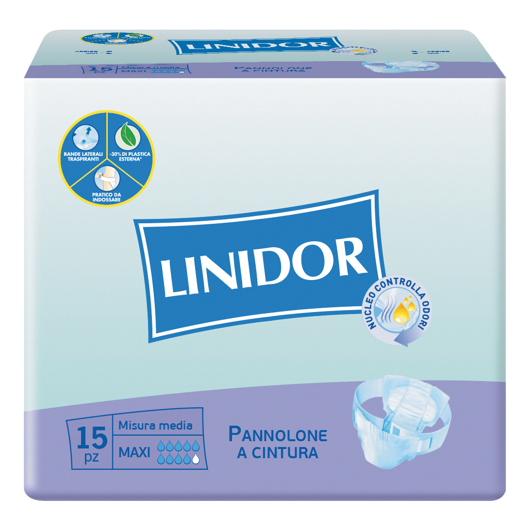 Pannolone linidor a cintura maxi misura media 15 pezzi