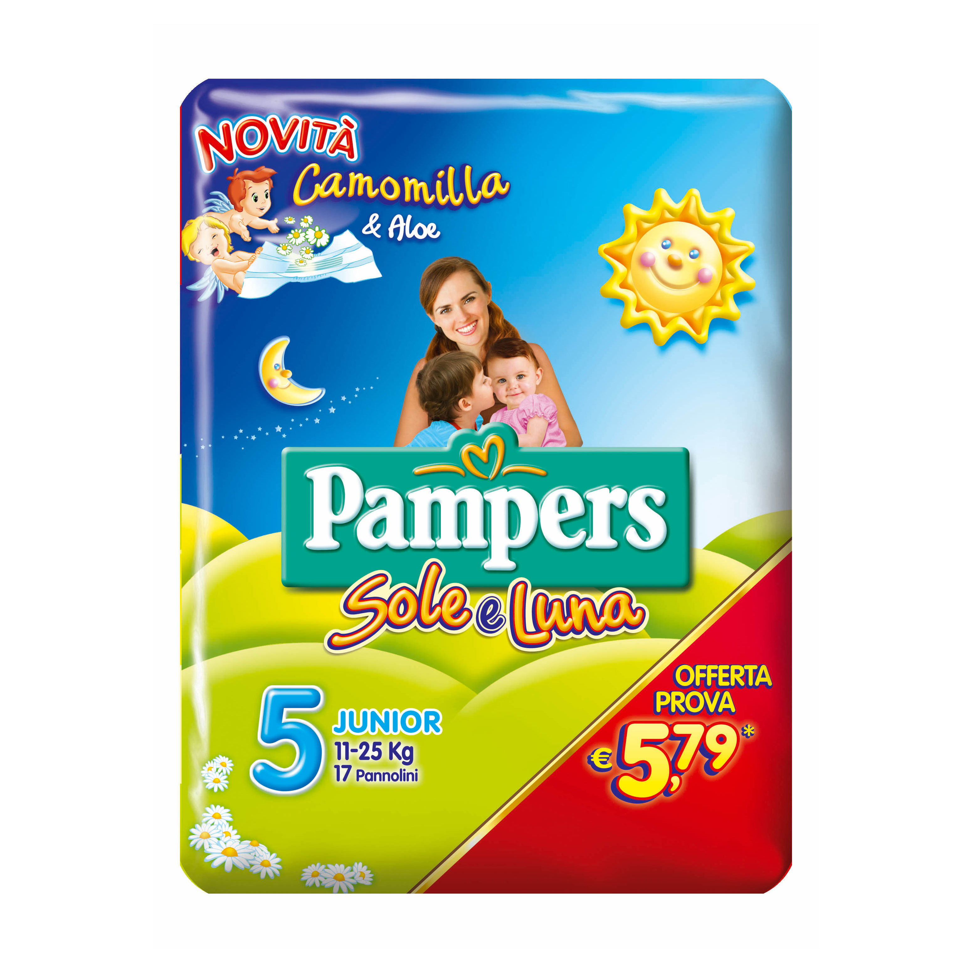 Pampers sole luna junior 17 pezzi
