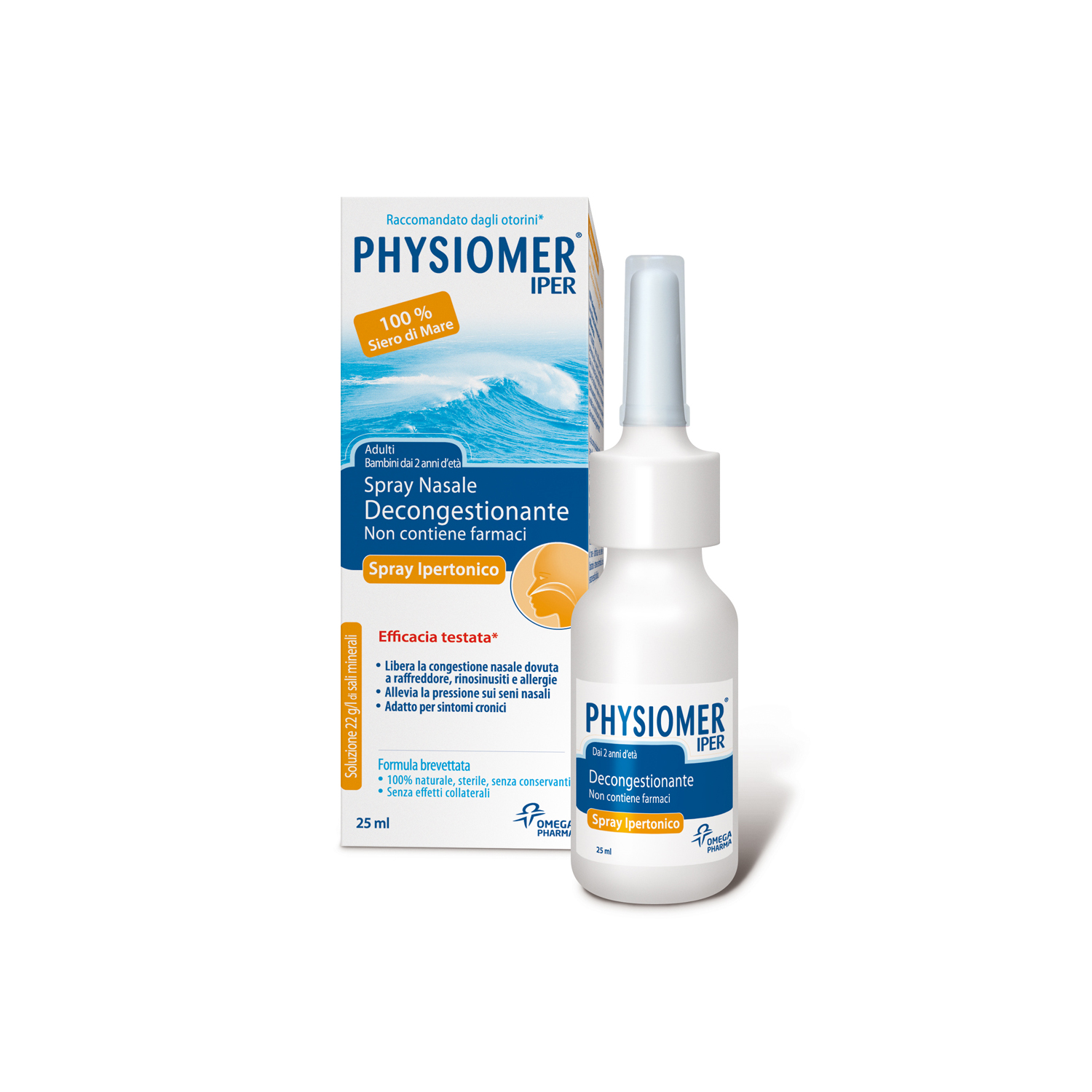 Spray nasale physiomer csr ipertonico confezione da 25ml