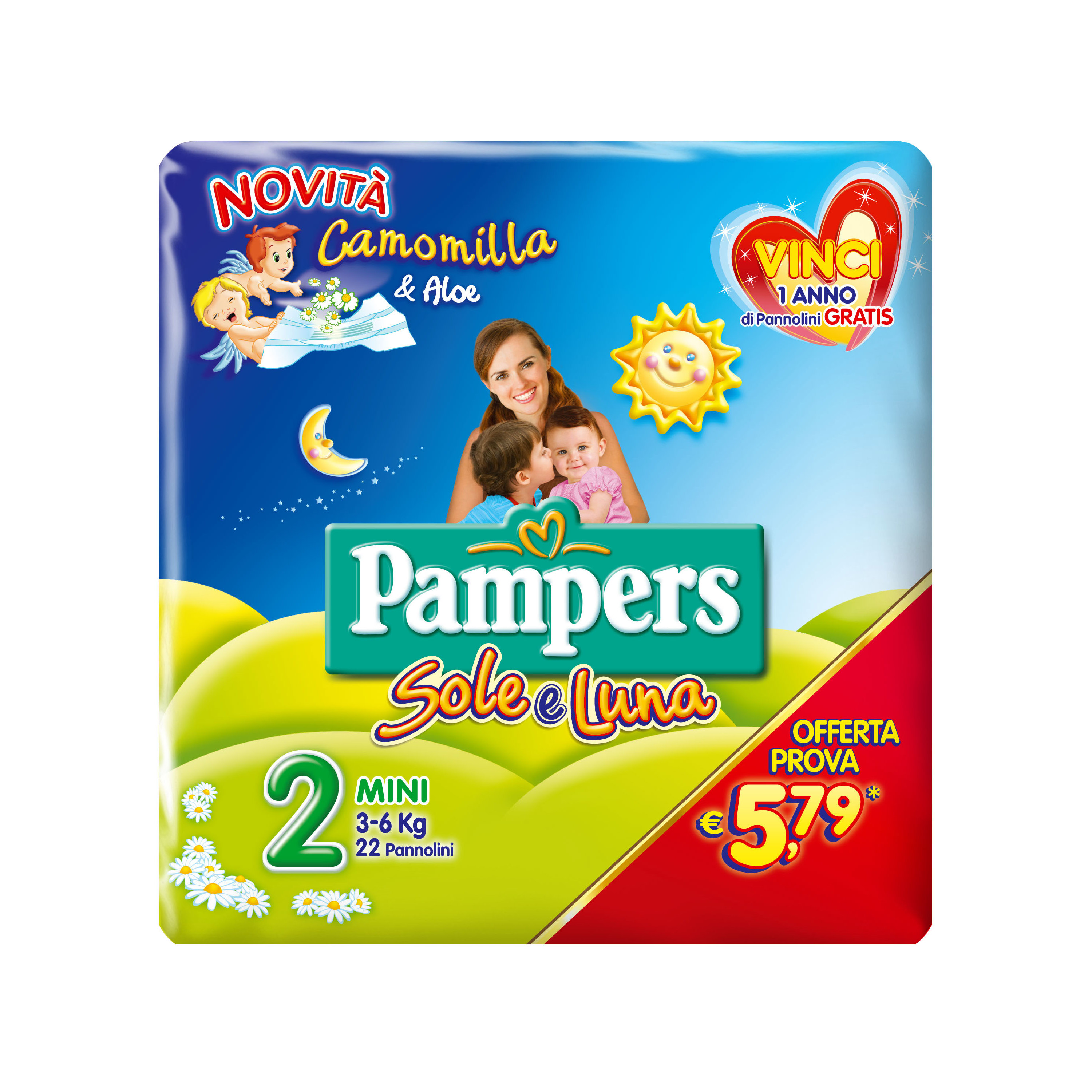 Pampers sole luna flash mini 22 pezzi