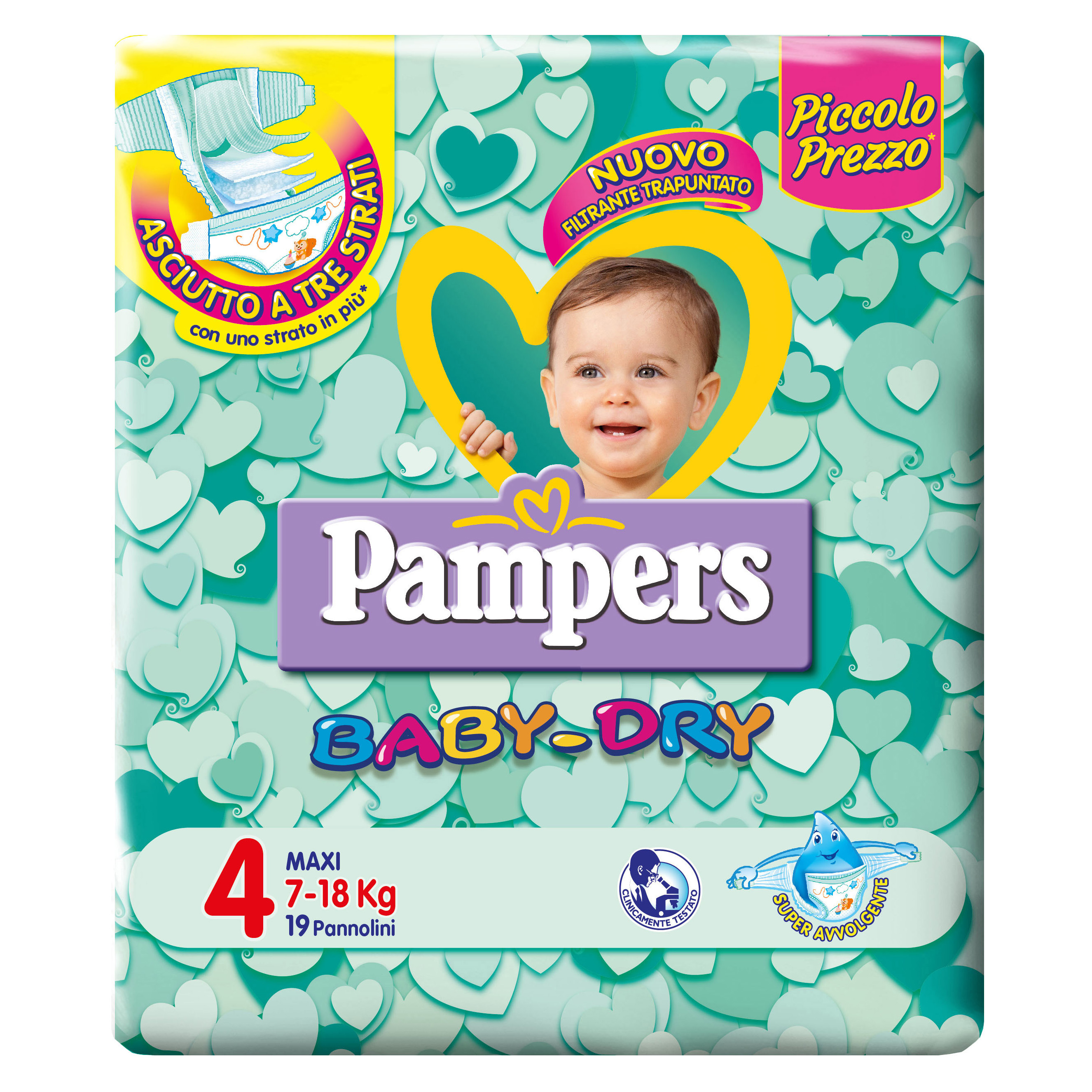 Pampers baby dry downcount maxi 19 pezzi