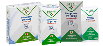 Compresse in cotone 12 pezzi 18 x 40 cm profar