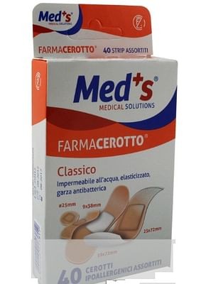 Cerotto Meds Strip Delicato Tessuto Non Tessuto Assortiti 40 Pezzi