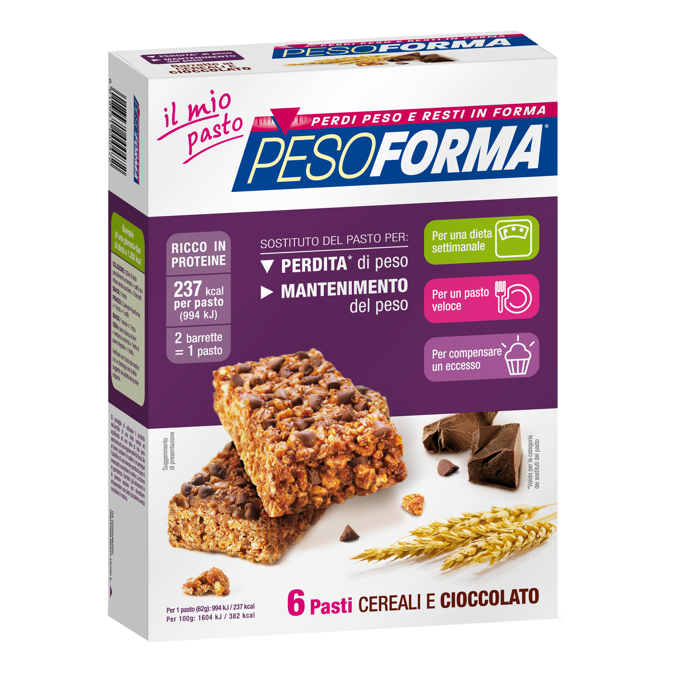 Pesoforma barretta cereali/cioccolato 12 x 31 g