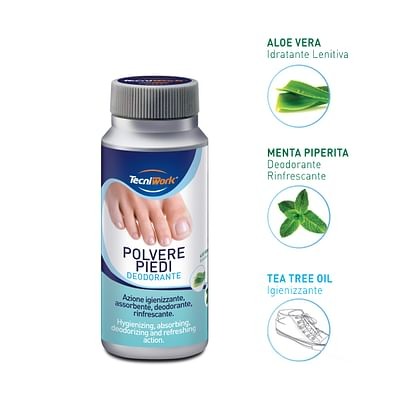 Tecniwork polvere deodorante per i piedi flacone 75 g