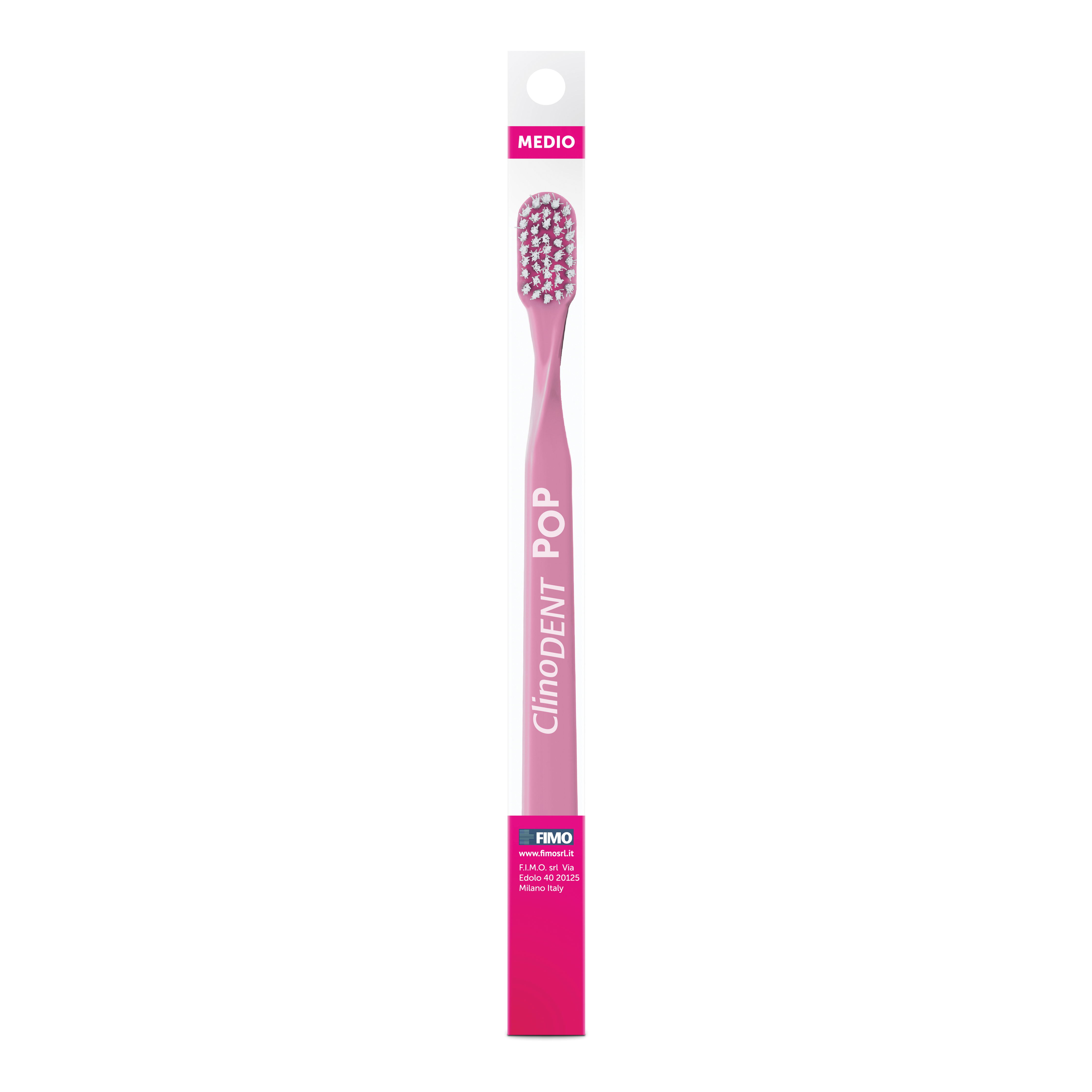 Clinodent pop rosa spazzolino da denti medio
