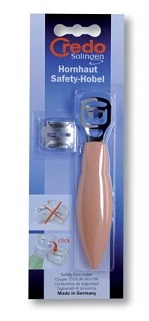 credo credo tagliacalli di sicurezza cromato con 1 clip colore albicocca