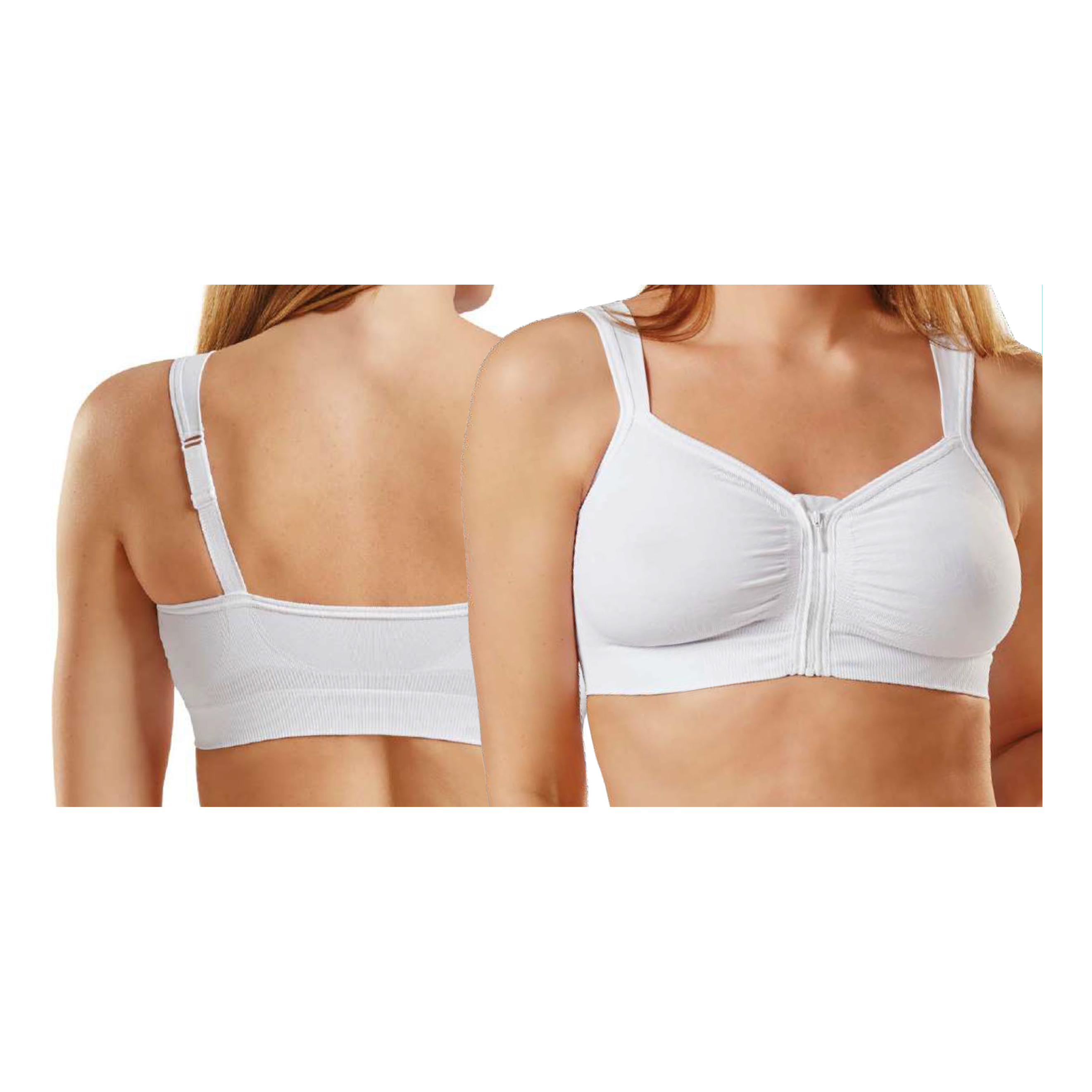 Orione 9650 reggiseno post operatorio con zip frontale bianco xl