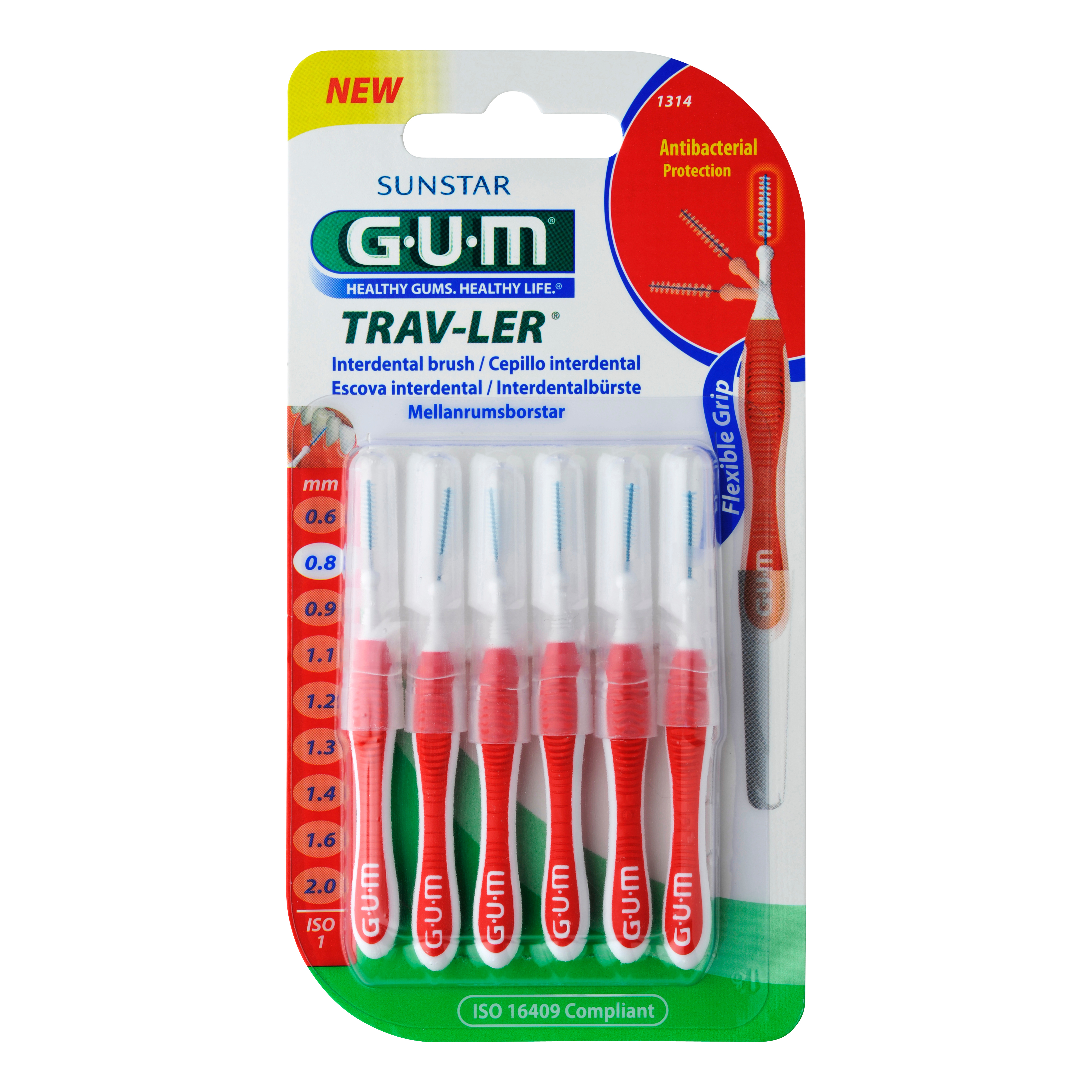 GUM Trav-Ler 1314 Scovolini 0,8 mm 6 Pezzi