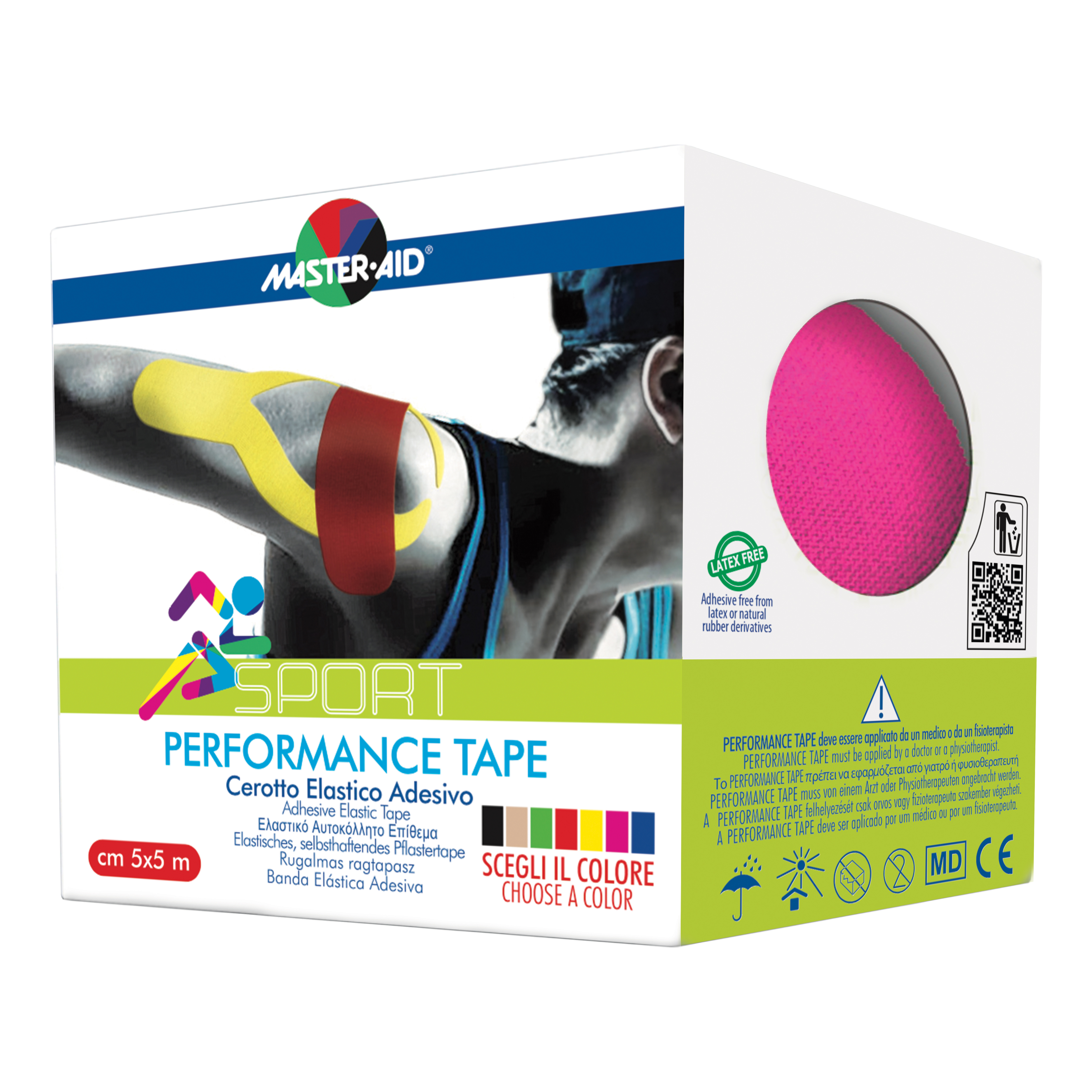 Master-aid sport perform pink taping neuromuscolare 5 x 500 cm