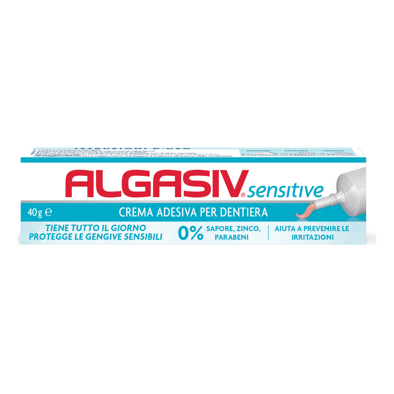 Algasiv crema adesiva dentiere confezione in abbinamento 40 g+ 40 g