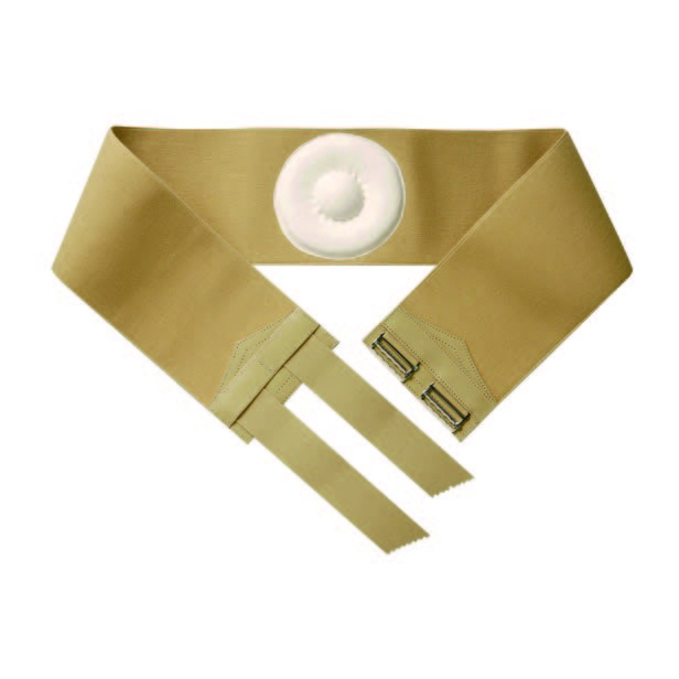 Orione 357 cinto per ernia ombelicale con pelotta rivestita in pelle beige 5