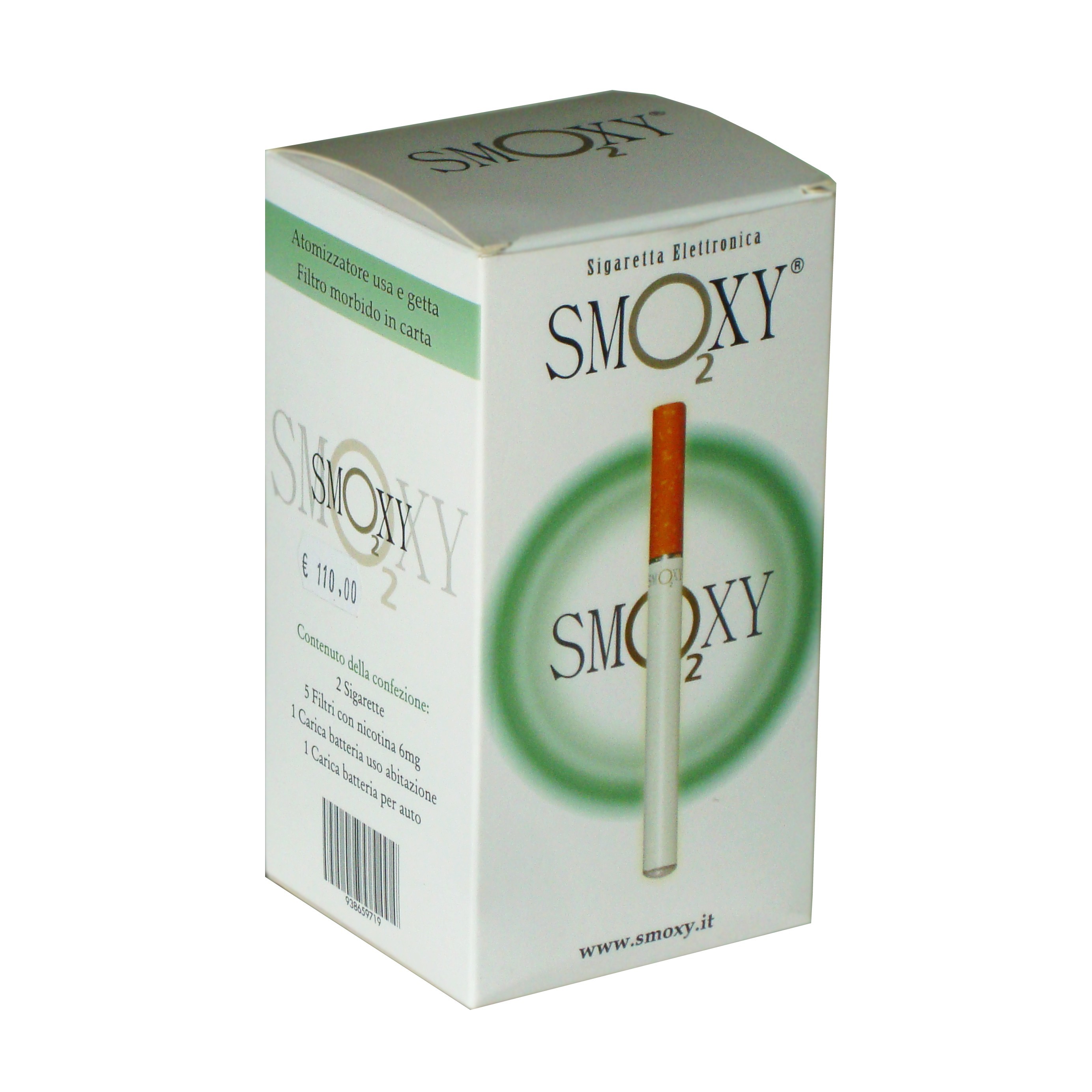 Smoxy kit 2 sigarette + caricabatterie e caricabatterie auto+ 5 filtri