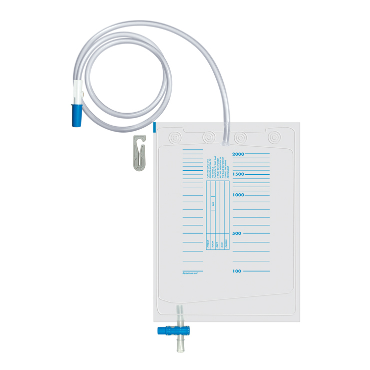 Sacca di drenaggio da letto per incontinenza circuito chiuso capacita' 2000cc tubo 120 cm riutilizzabile 1 pezzo