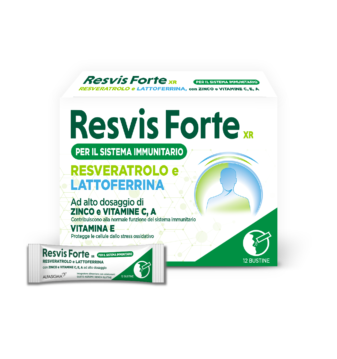 Resvis Forte XR Alfasigma Integratore Antiossidante E Difese Immunitarie 12 Bustine