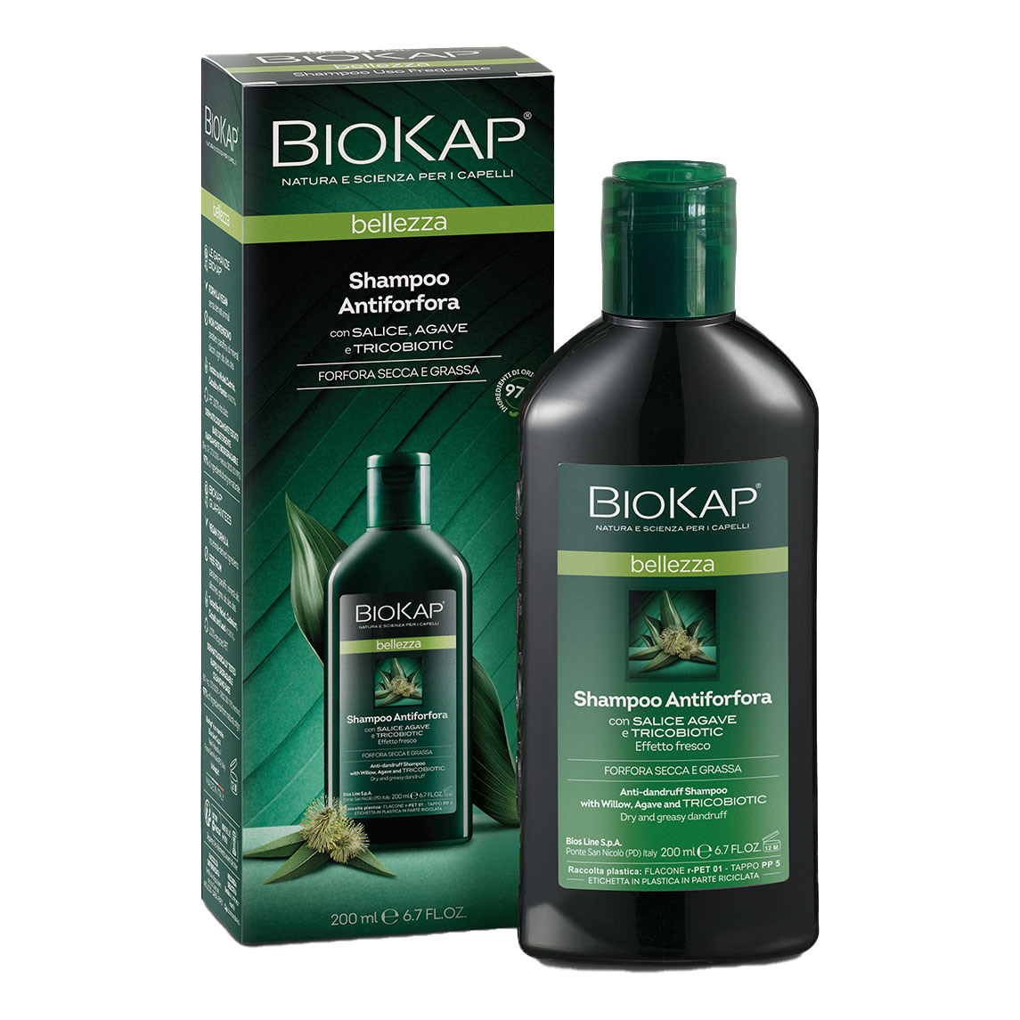 Biokap Bellezza Shampoo Antiforfora Con Tricobiotic 200 Ml