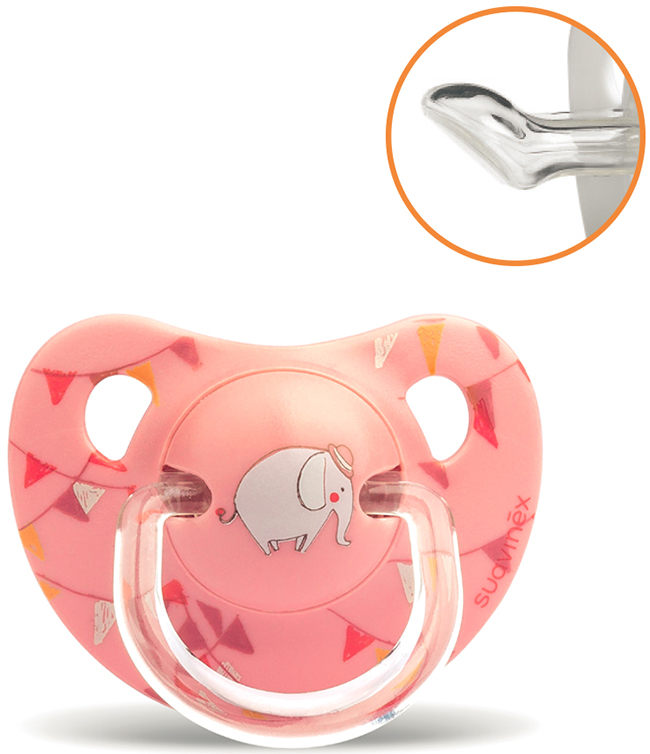 Suavinex le cirque elefante succhietto anatomico s 6/18 mesi rosa