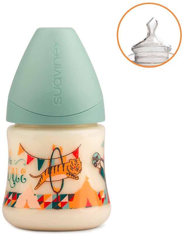 Suavinex le cirque biberon da 150ml anatomico s verde