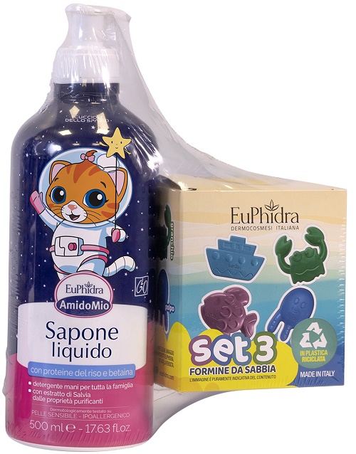 amidomio abbinata sapone liquido + set 3 formine da sabbia