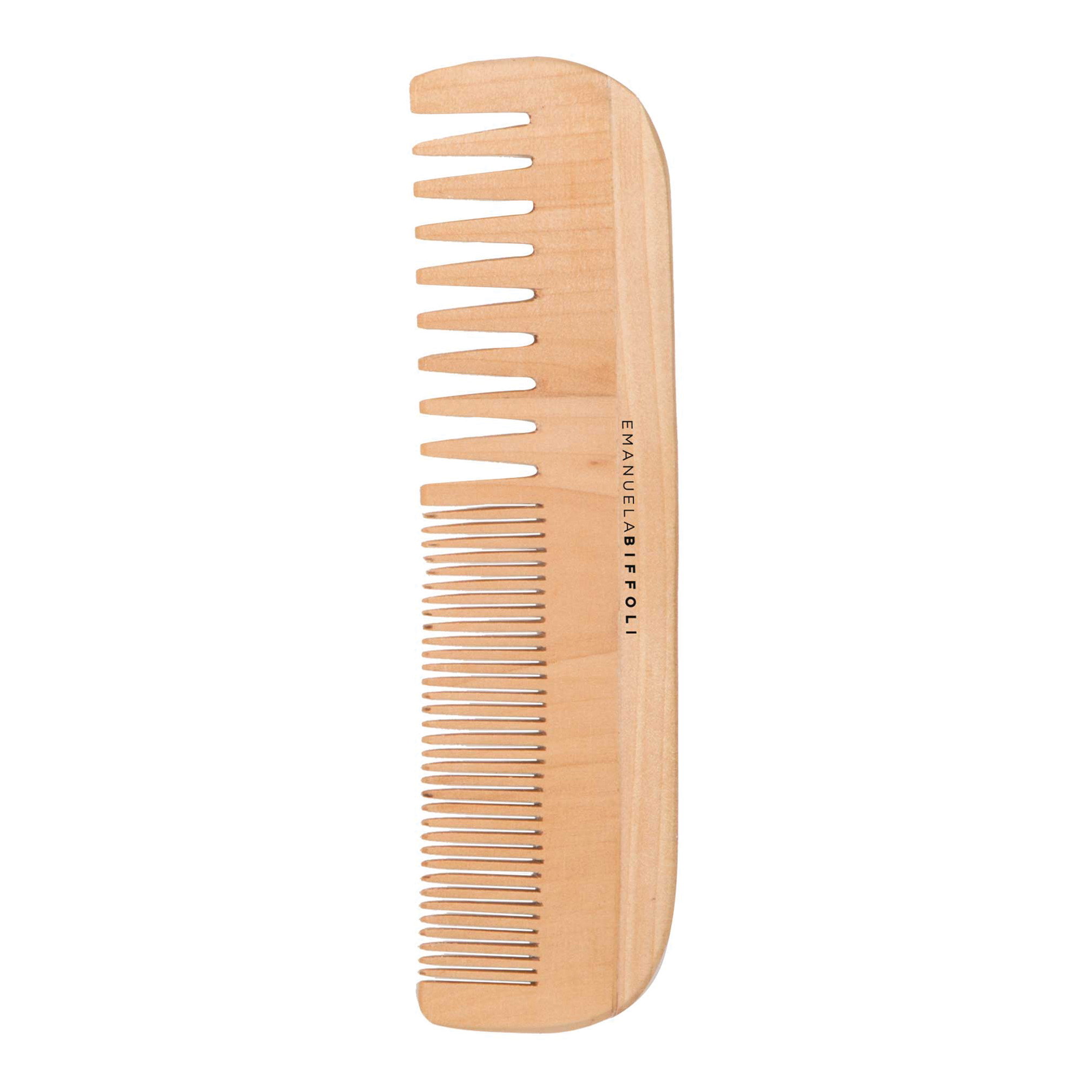Pettine doppia dentatura in legno
