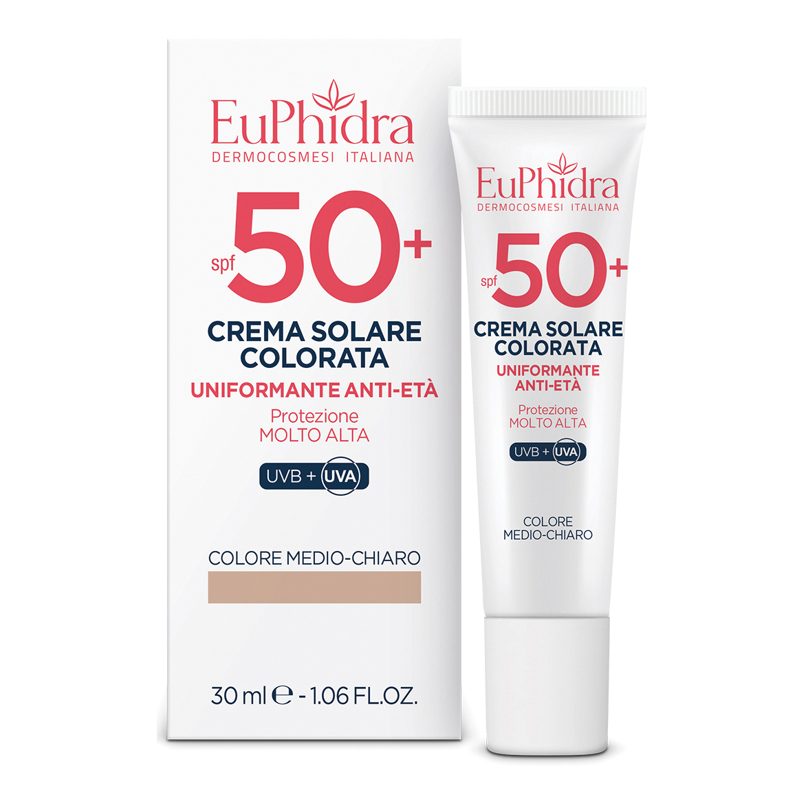 Euphidra kaleido crema colorata medio-chiaro viso spf50+ 30 ml