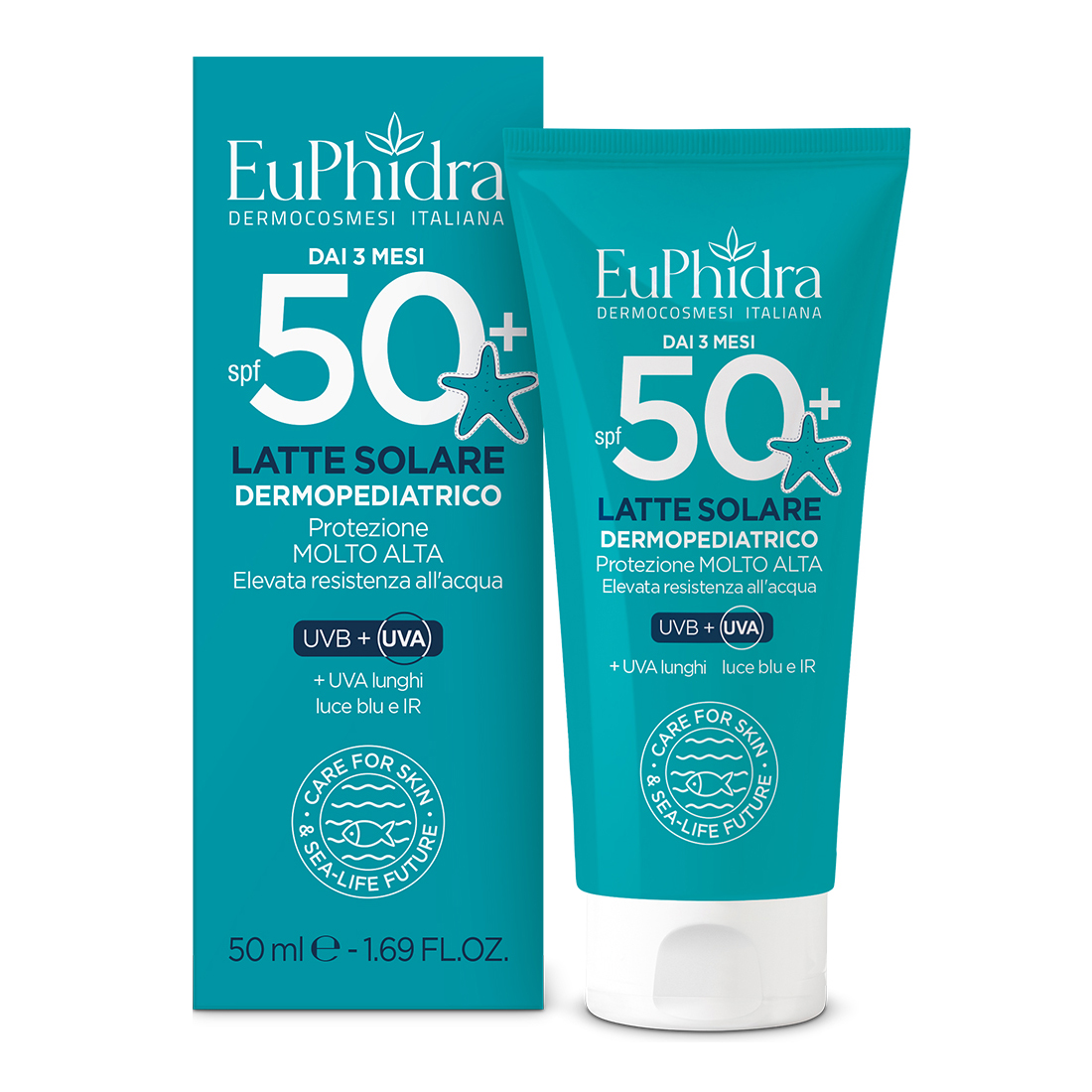 Euphidra kaleido latte solare bambini spf50+ 50 ml