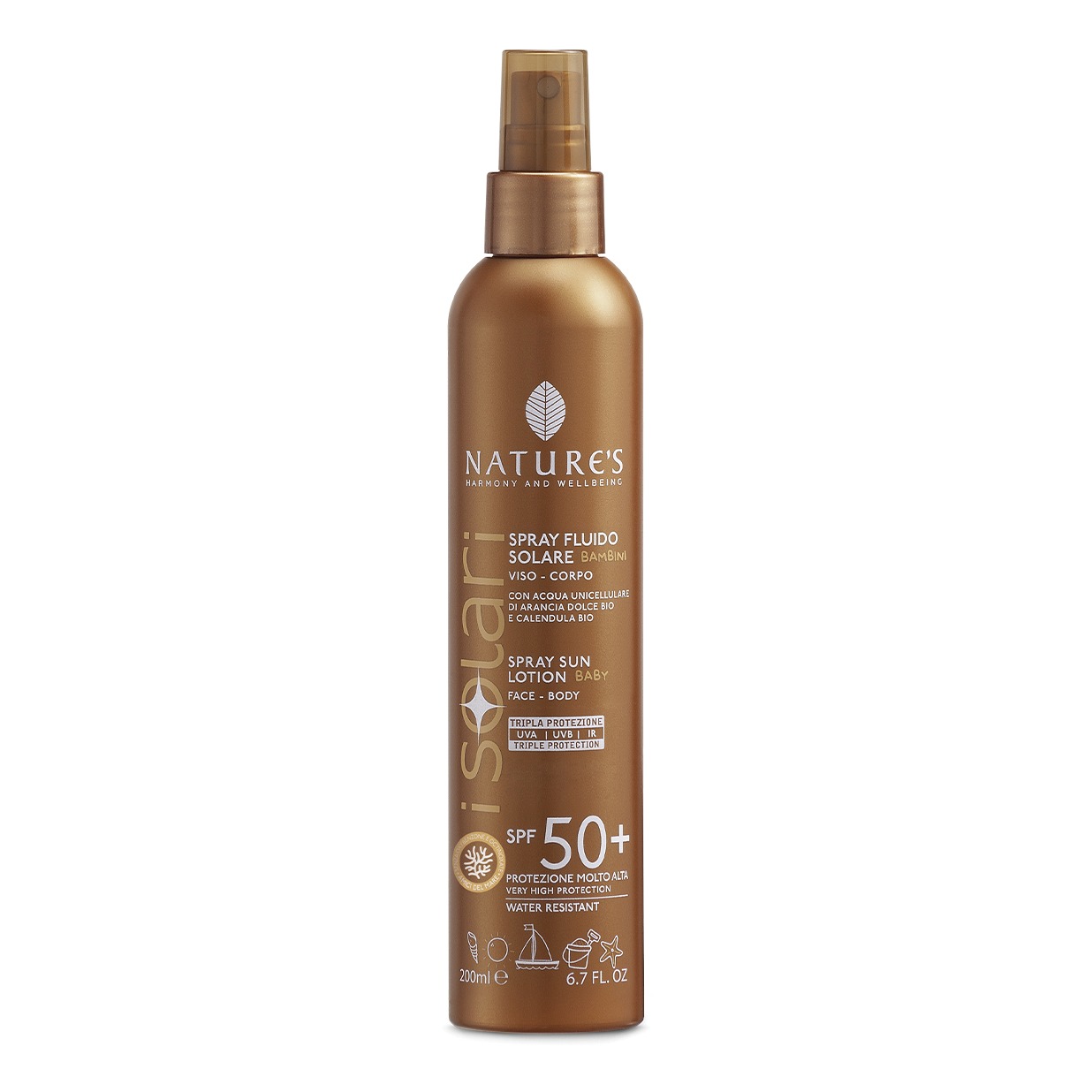 i solari spray fluido bambini spf50+