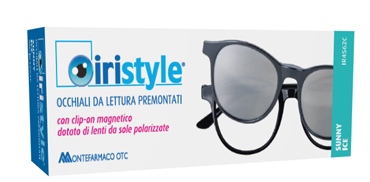 Occhiale da lettura premontato iristyle sunny ice +3,50 con clip on magnetico dotato di lenti da sole polarizzate 1 paio