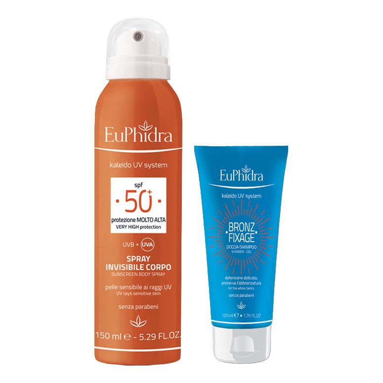 Euphidra uv system spray solare corpo 50+ 150 ml + latte doposole 100 ml