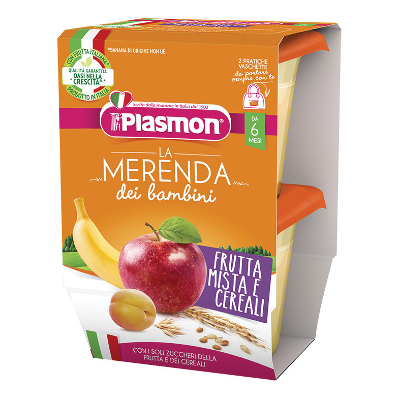 Plasmon La Merenda Dei Bambini Merende Frutta Cereali Asettico 2 X 120 G