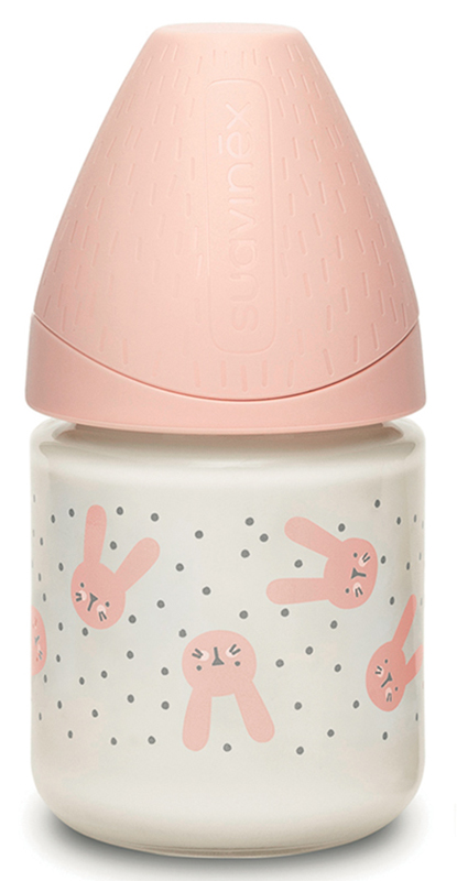 Suavinex hygge biberon vetro 120 flento s coniglio pois rosa