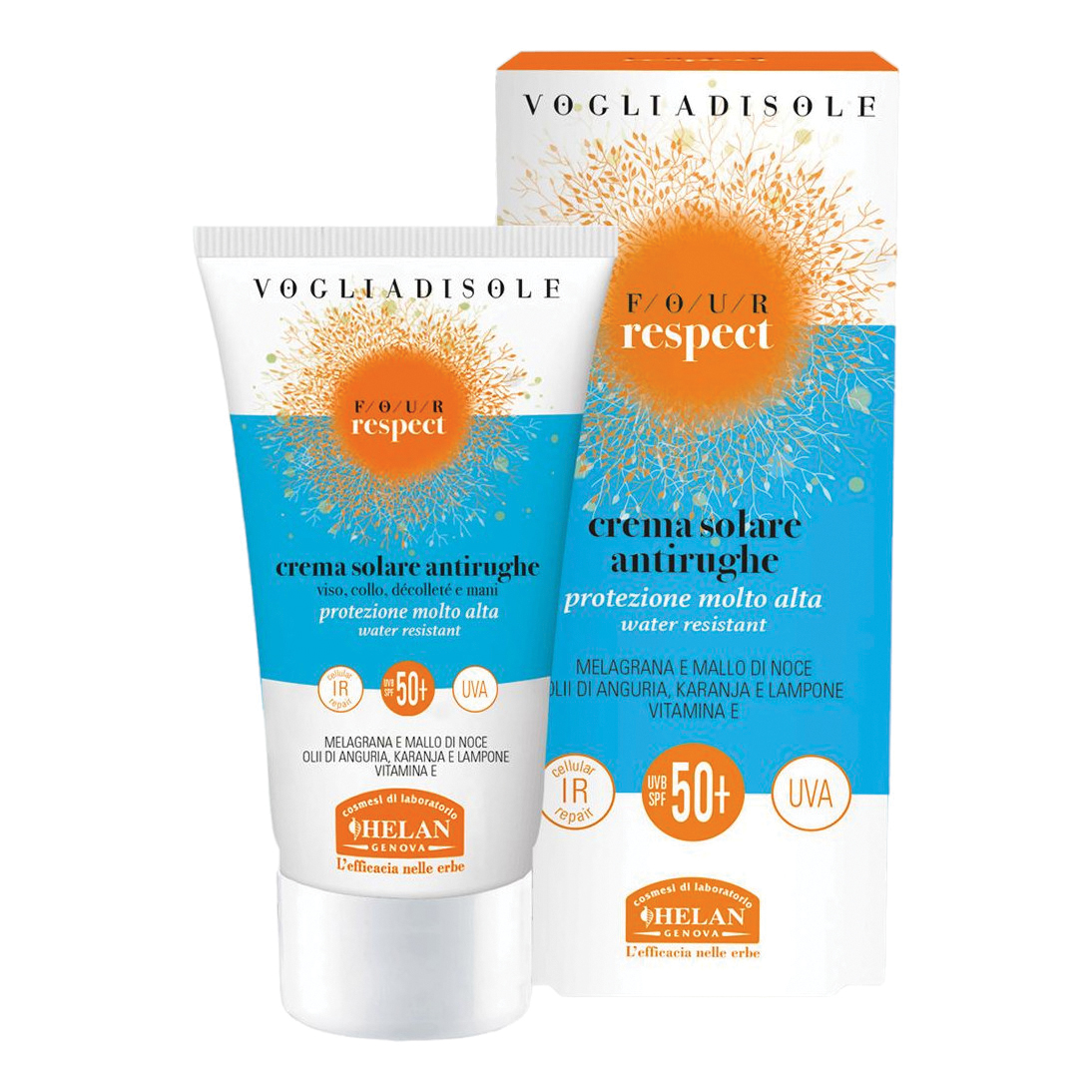 Vogliadisole four respect crema solare antirughe spf50+ 50 ml