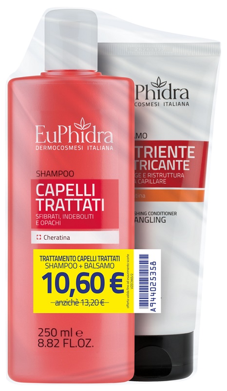 Euphidra shampoo capelli trattati 250 ml + balsamo nutriente 200 ml