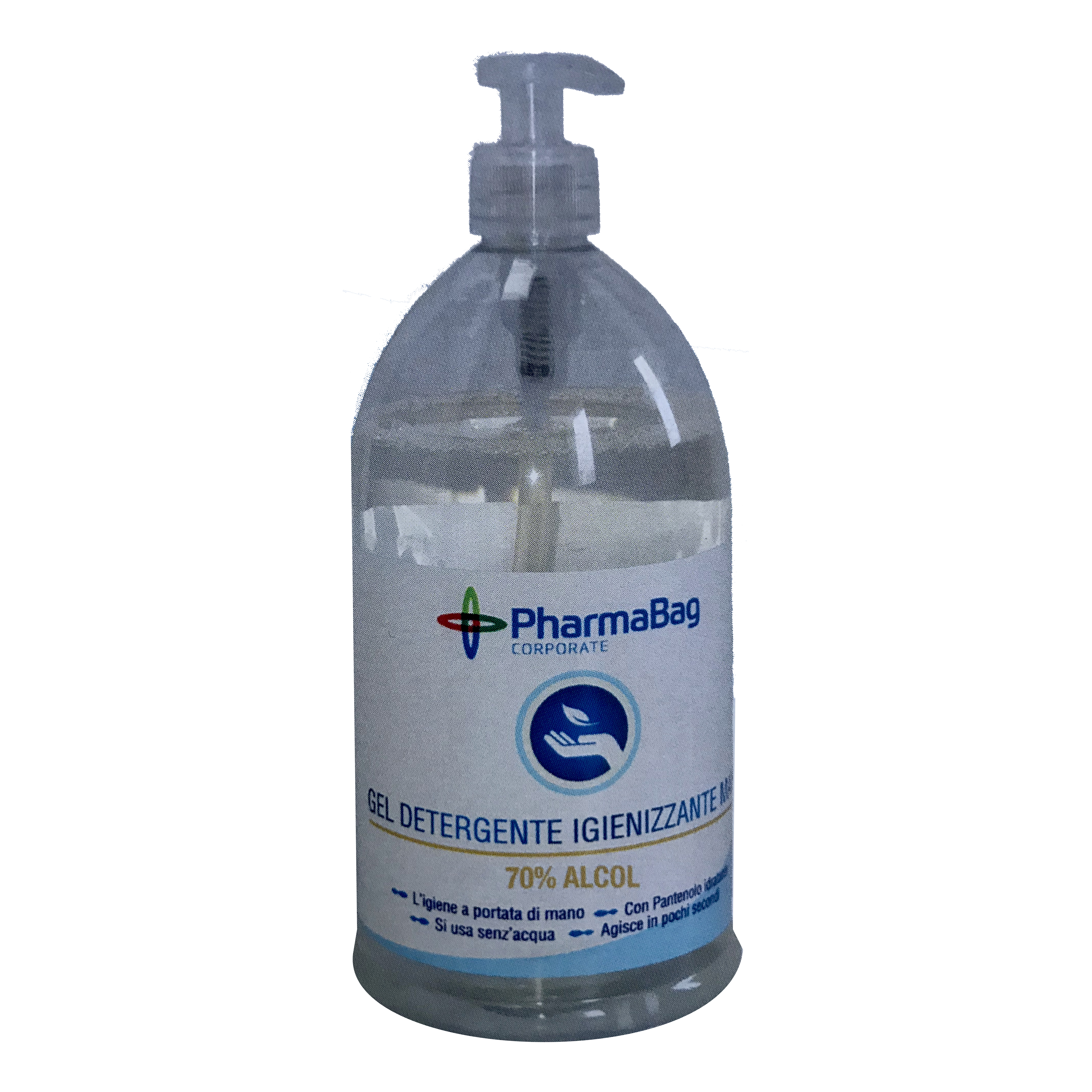 PHARMABAG GEL DETERGENTE IGIENIZZANTE MANI 70 % ALCOL 1 LT CON DISPENSER
