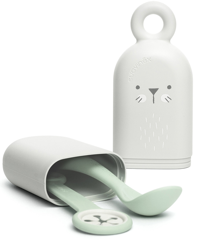 Set portaposate+cucchiaino+reggi bavaglino verde