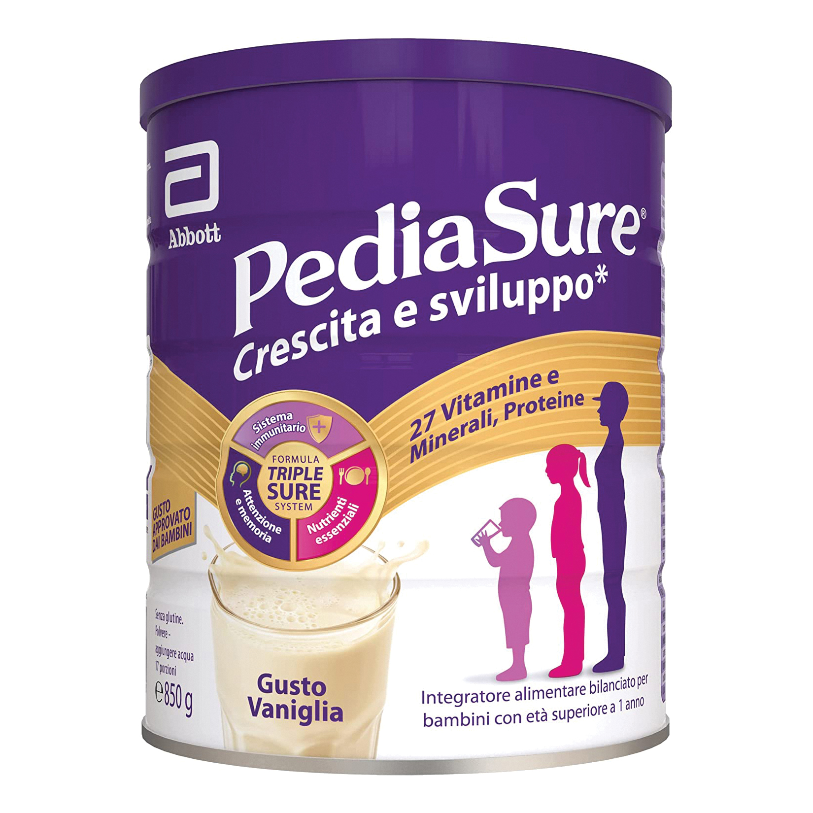 Pediasure crescita&amp;sviluppo rinforza vaniglia 850 g