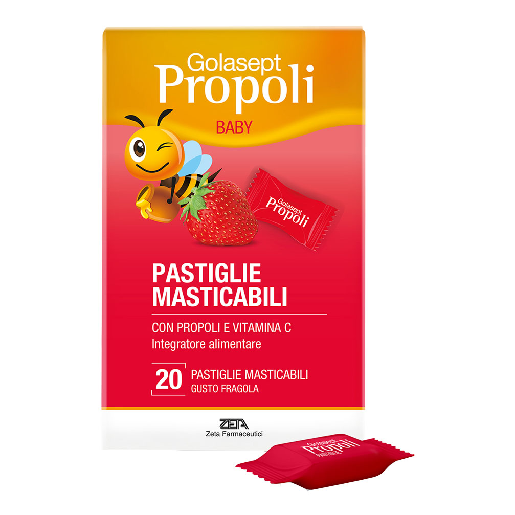 Golasept propoli baby fragola 20 compresse
