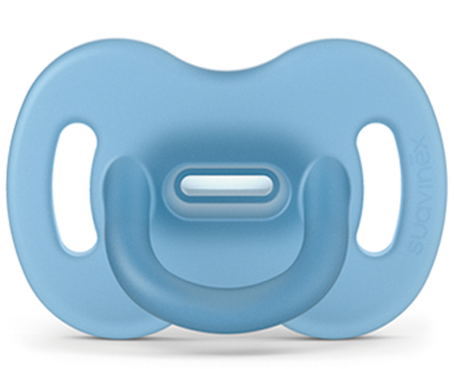 Suavinex - succhietto 100% silicone 6/18m+ azzurro confezione 1 pezzo