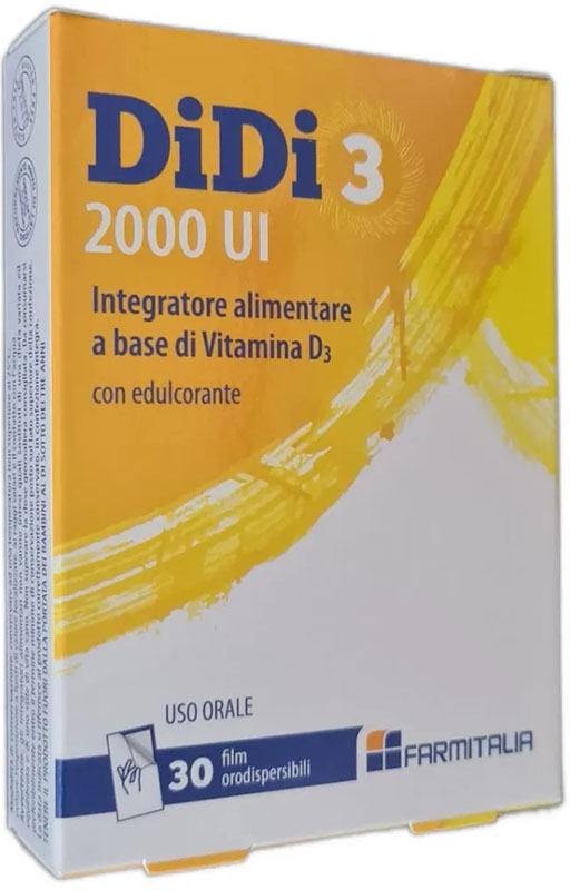 DiDi3 Vitamina D3 Integratore 2000 UI 30 Film Orodispersibili