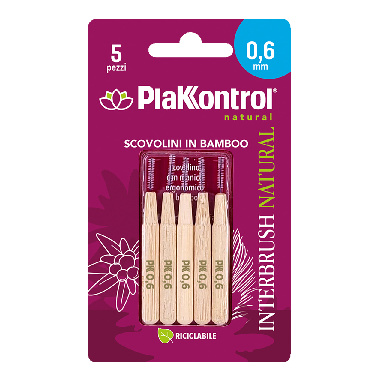 Plakkontrol interbrush 0,6mm 5 pezzi