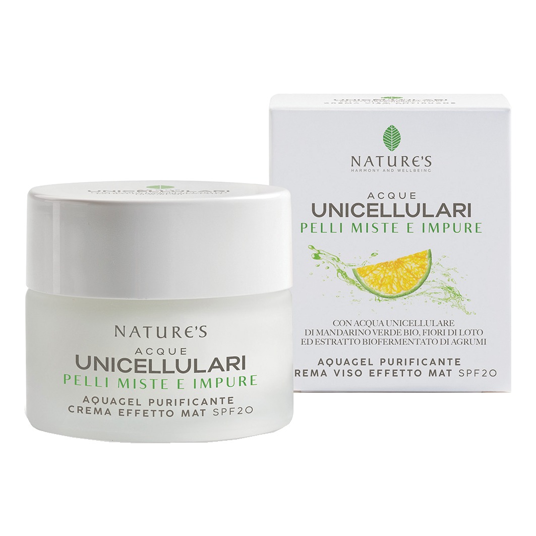 acque unicellulari aquagel crema viso effetto mat spf20