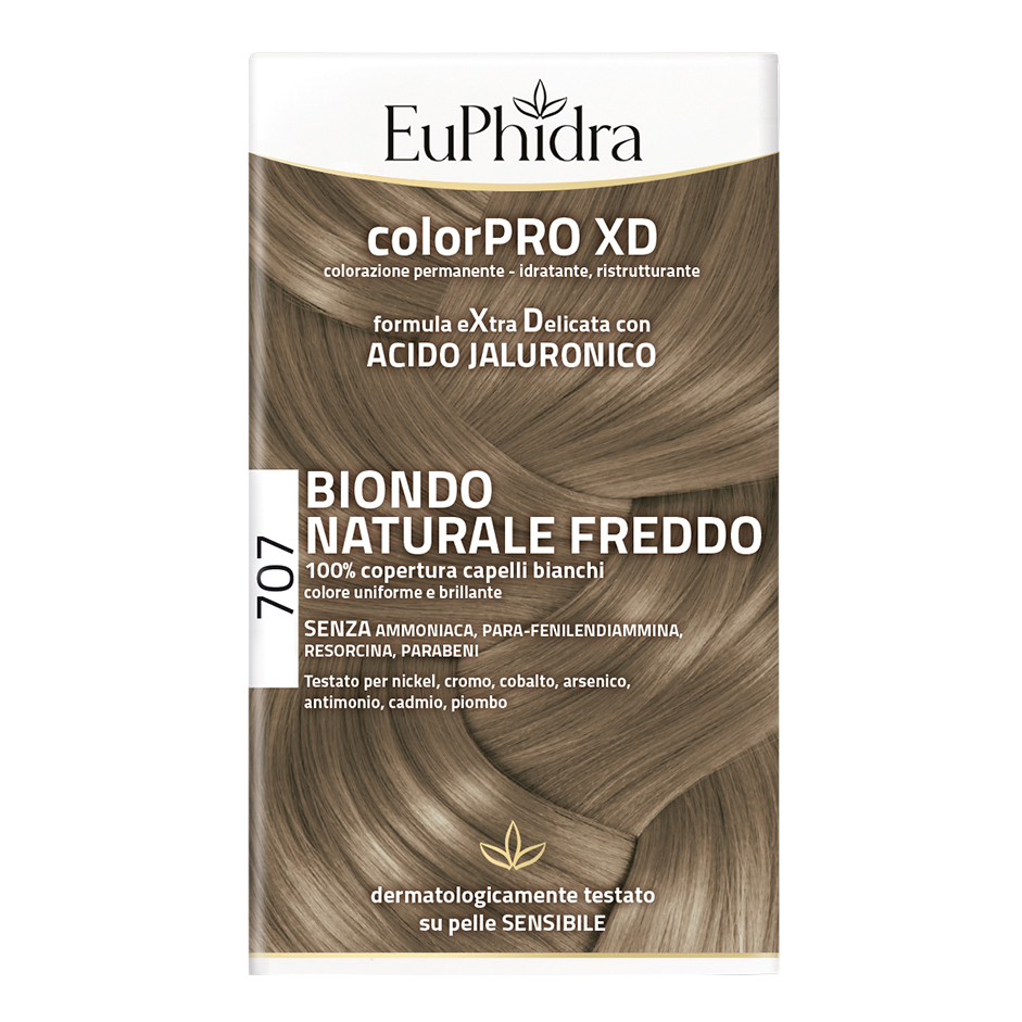 Euphidra colorpro xd 707 biondo naturale f colore + attivante + balsamo + cuffia + guanti