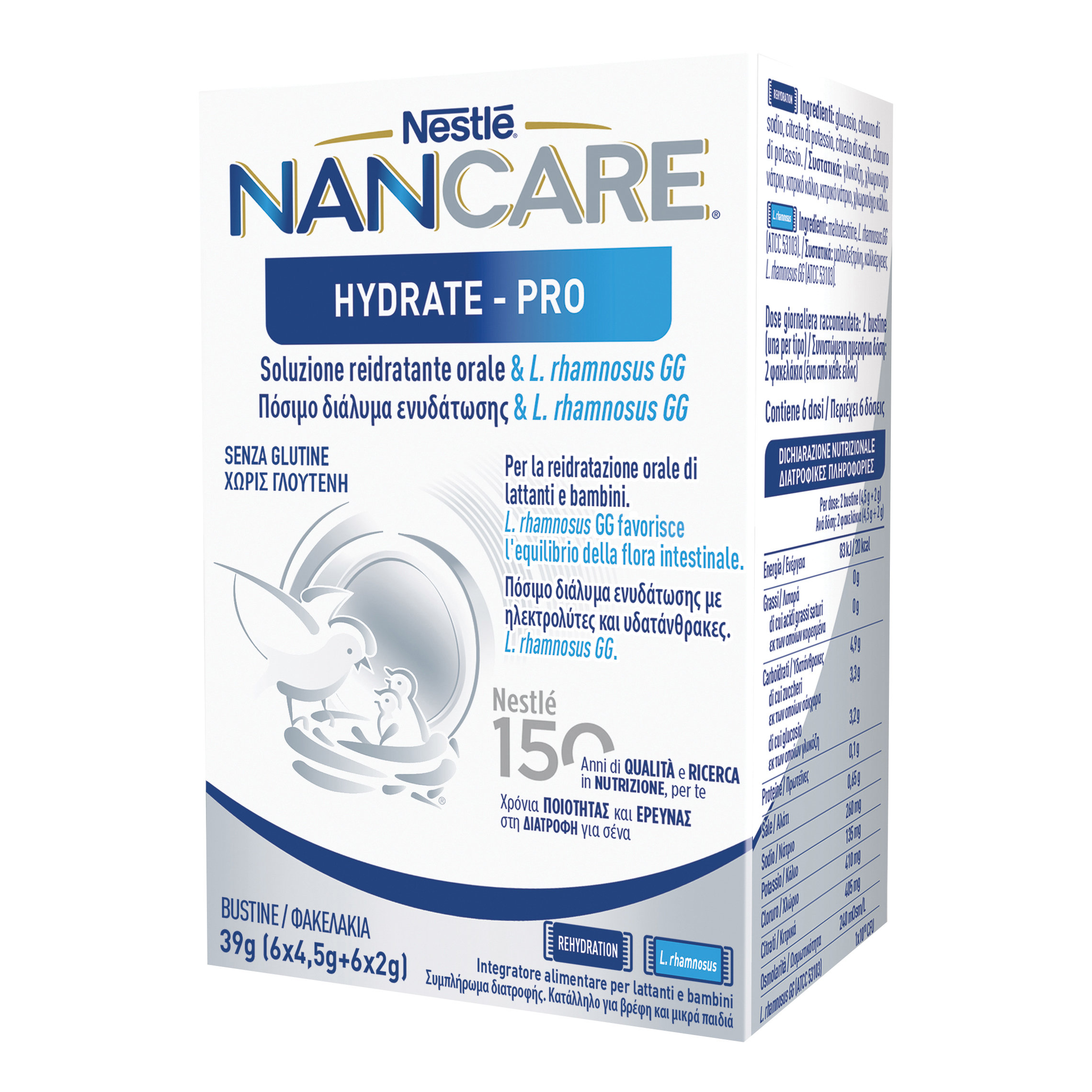 Nestle' nancare hydrate pro bustine 6 x 4,5 g + 6 x 2 g