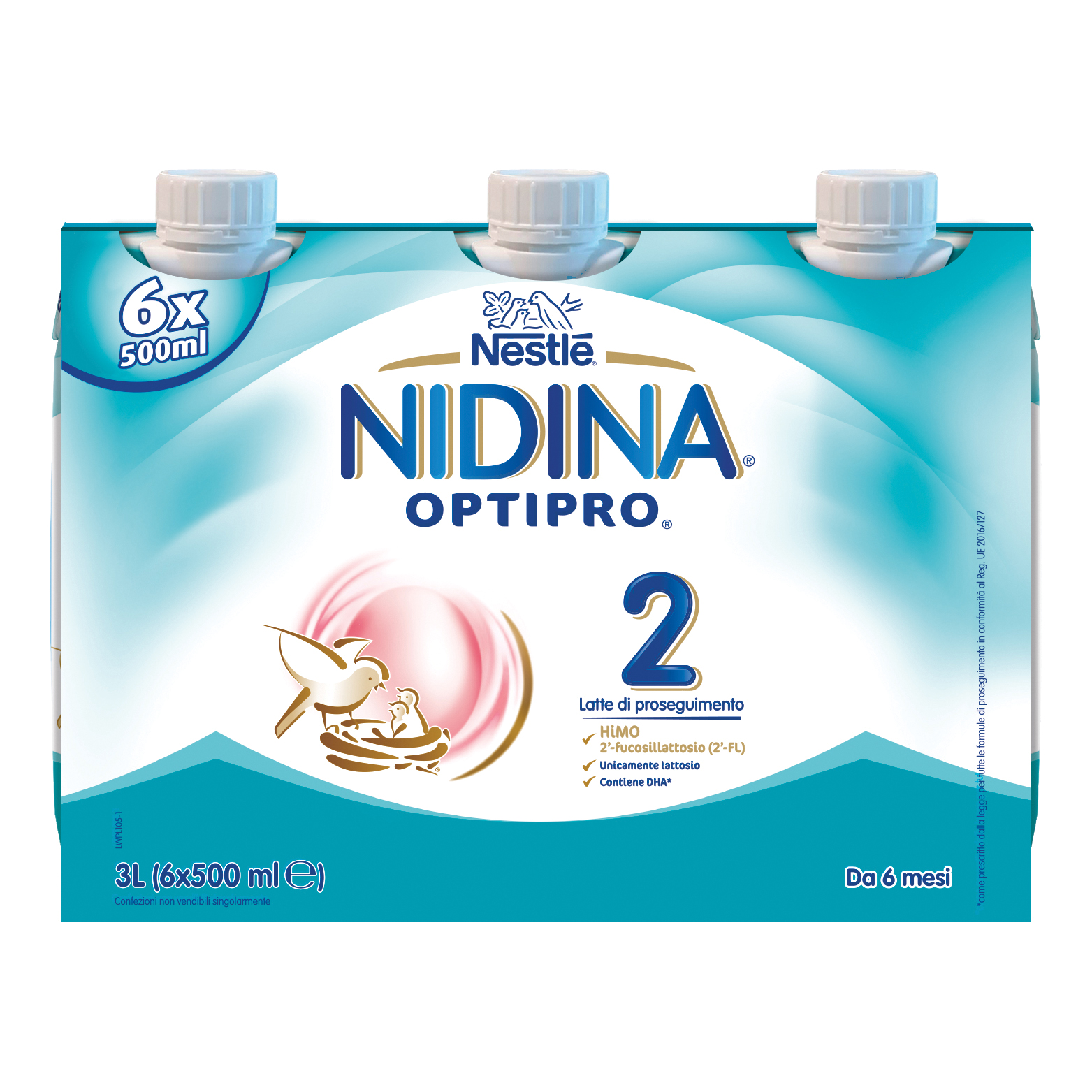 Nidina optipro 2 liquido 6 pezzi da 500 ml