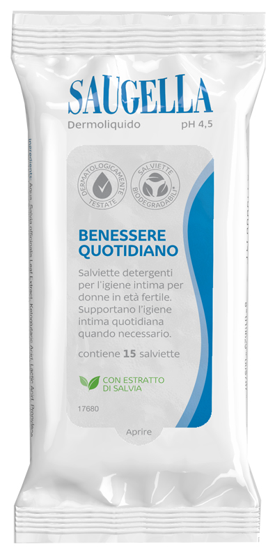 Saugella dermoliquido salviettine 15 pezzi