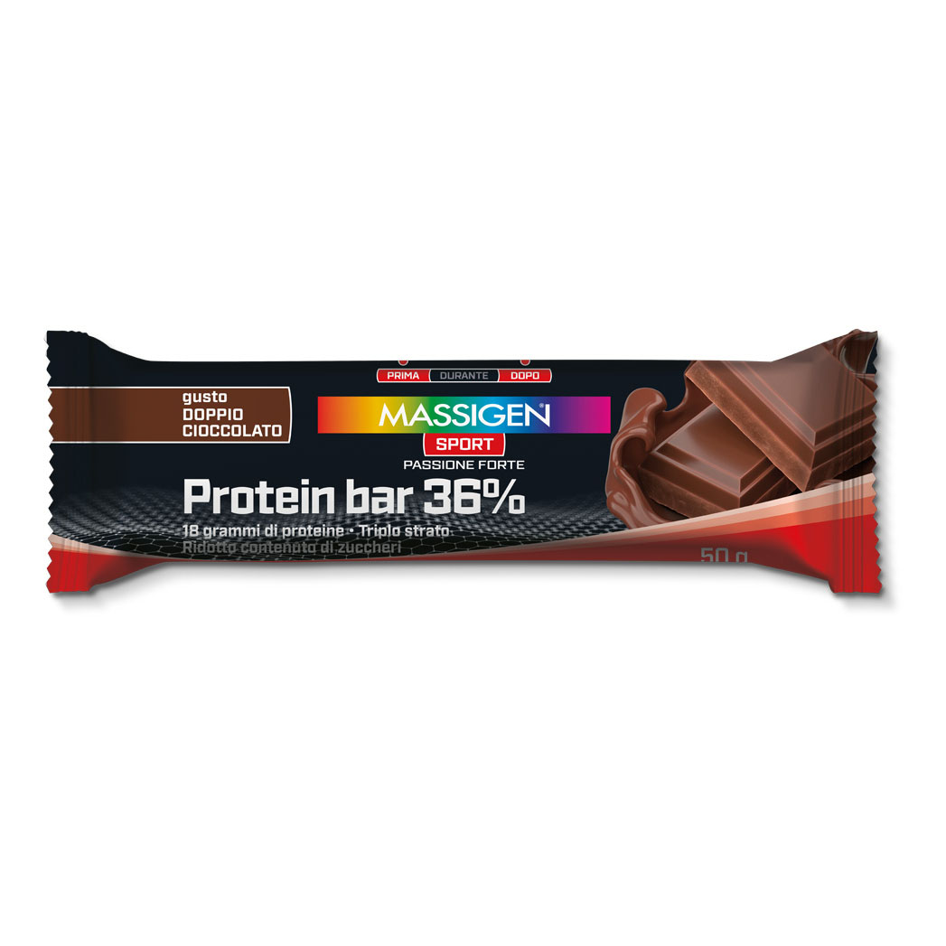 Massigen sport protein barretta 36% doppio cioccolato 35 g