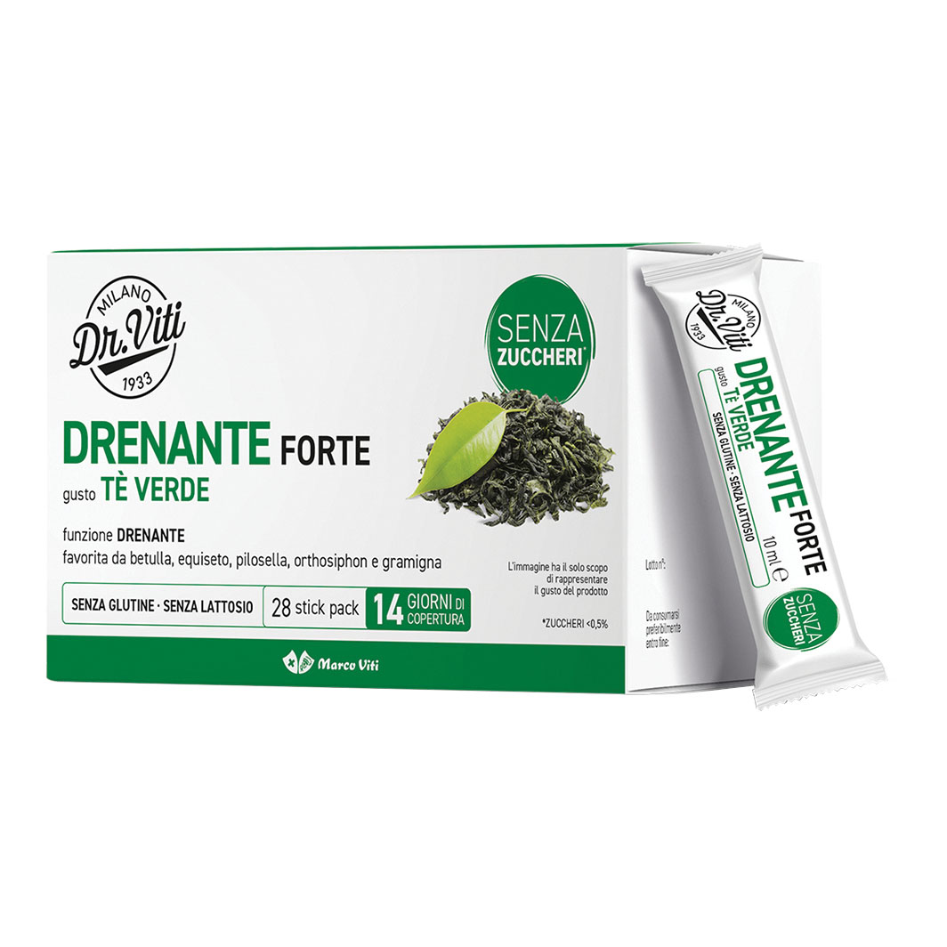 Dr Viti Drenante Forte Te Verde 28 Stick Pack Senza Zuccheri