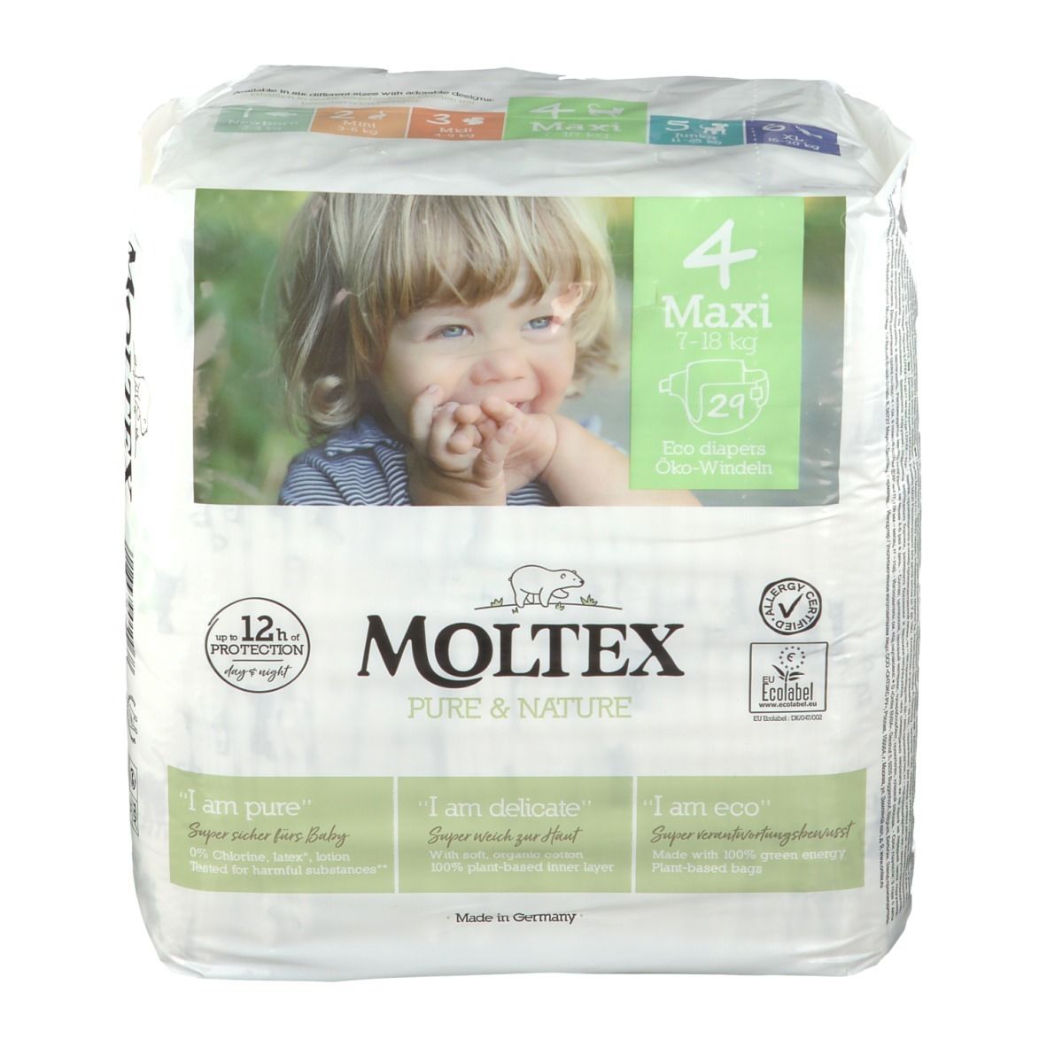 Pannolini Moltex Pure&amp;Nature Taglia 4 Maxi 29 Pezzi 7/18kg