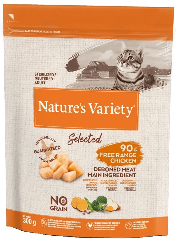 Nature'S Variety Gatto Selected Adulto Sterilizzato Pollo Allevato A Terra 300 Gr