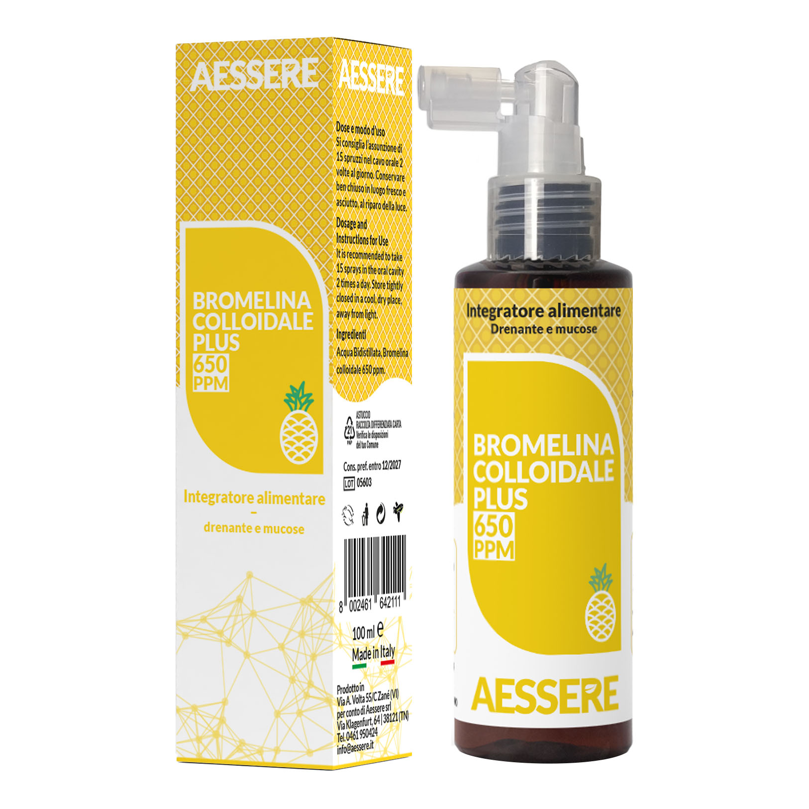 Bromelina colloidale plus 650ppm spray 100 ml